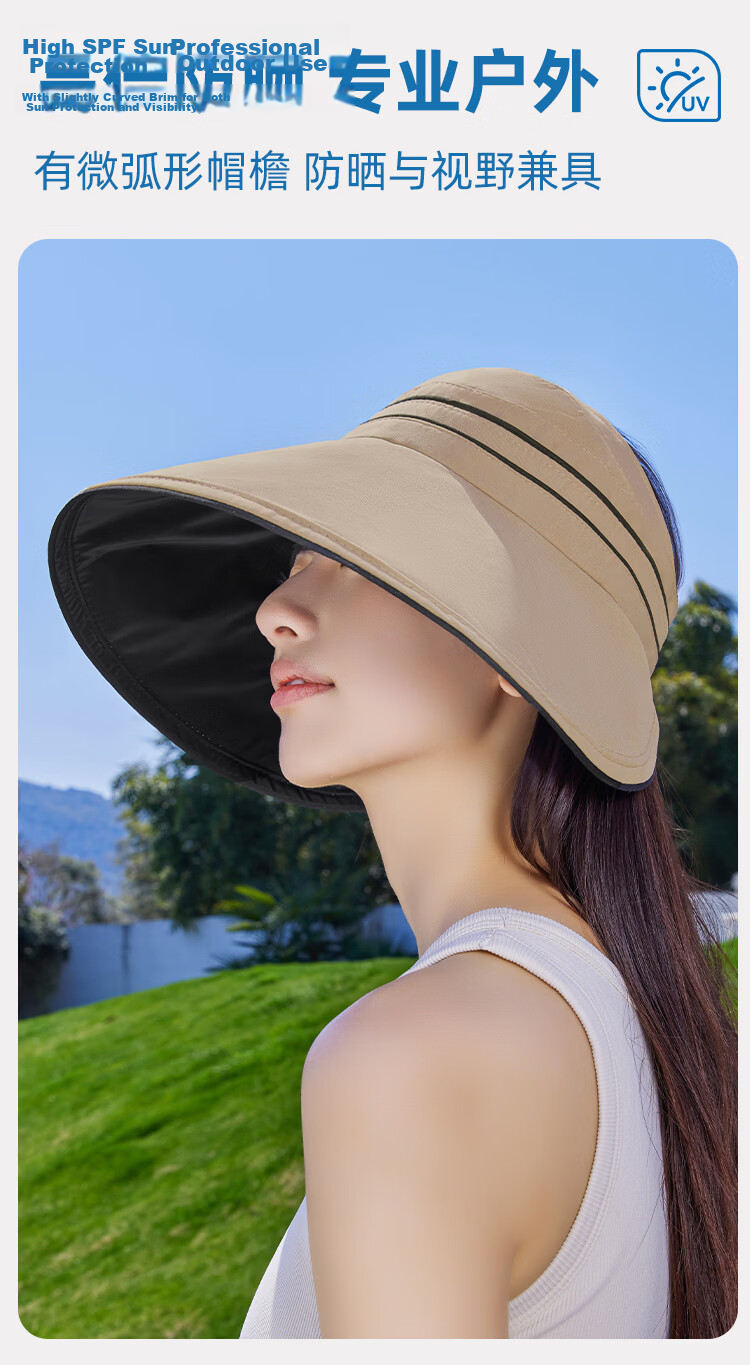 Romon Women's Sun Protection Hat UV Protection Wide Brim Face Covering Sun Hat Open Top Bucket Hat 8