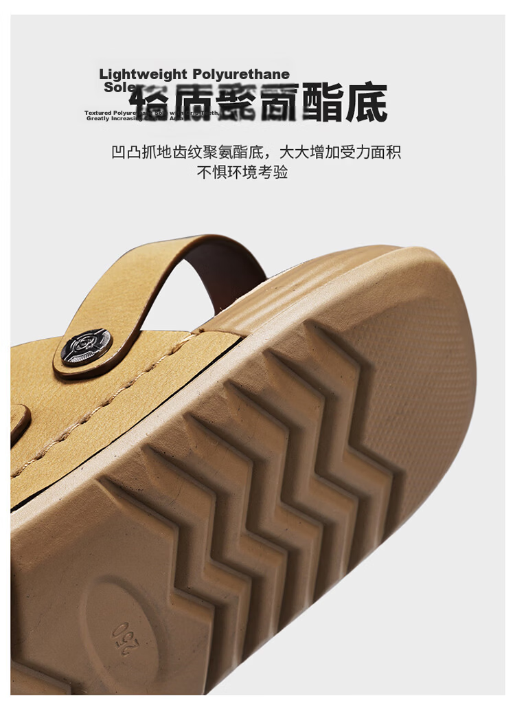 Bull Family Men's Summer New Leather Sandals Vintage Beach Shoes Outdoor Casual Soft Sole Dual-Purpose Trendy Slippers 13