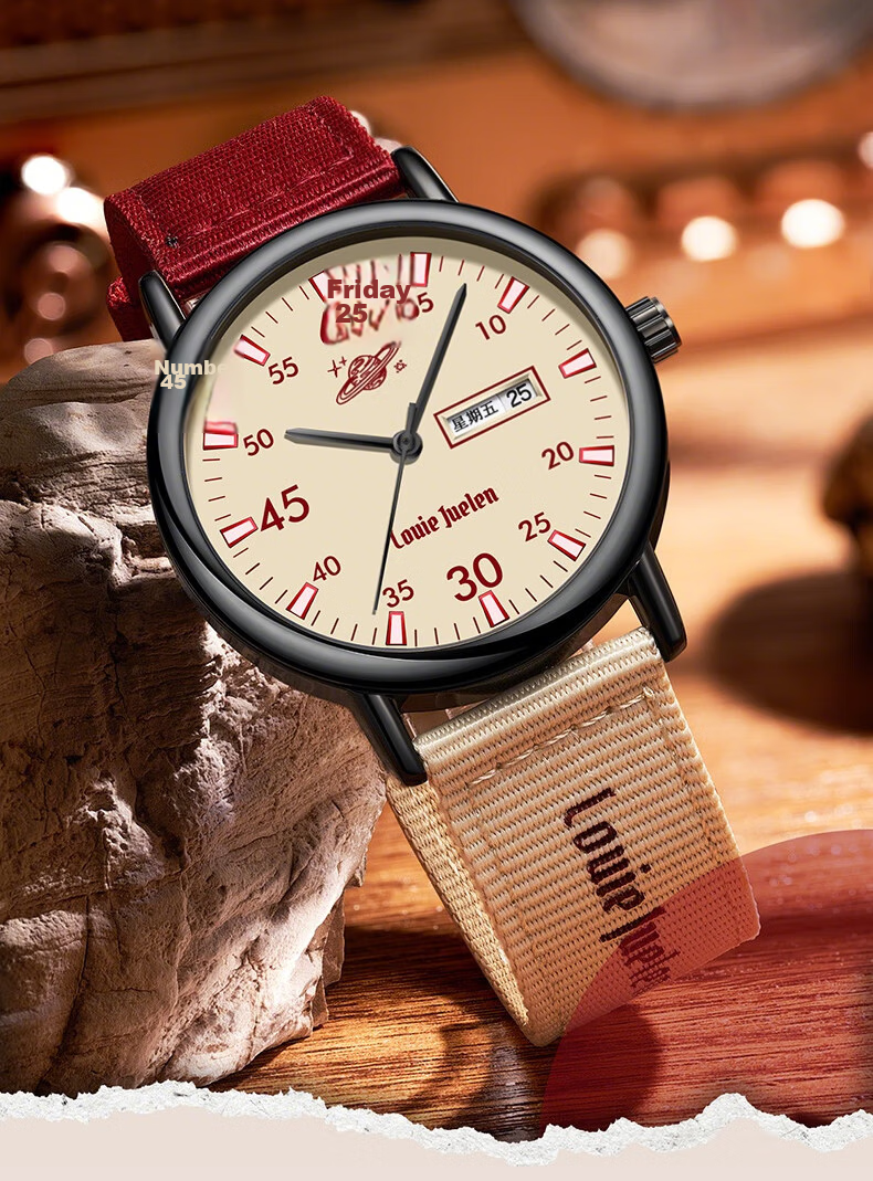 40,000 Kilometers Student Watch Unisex Quartz Retro Workwear Style for Middle and High School Exam Use Children's Day Gift 1