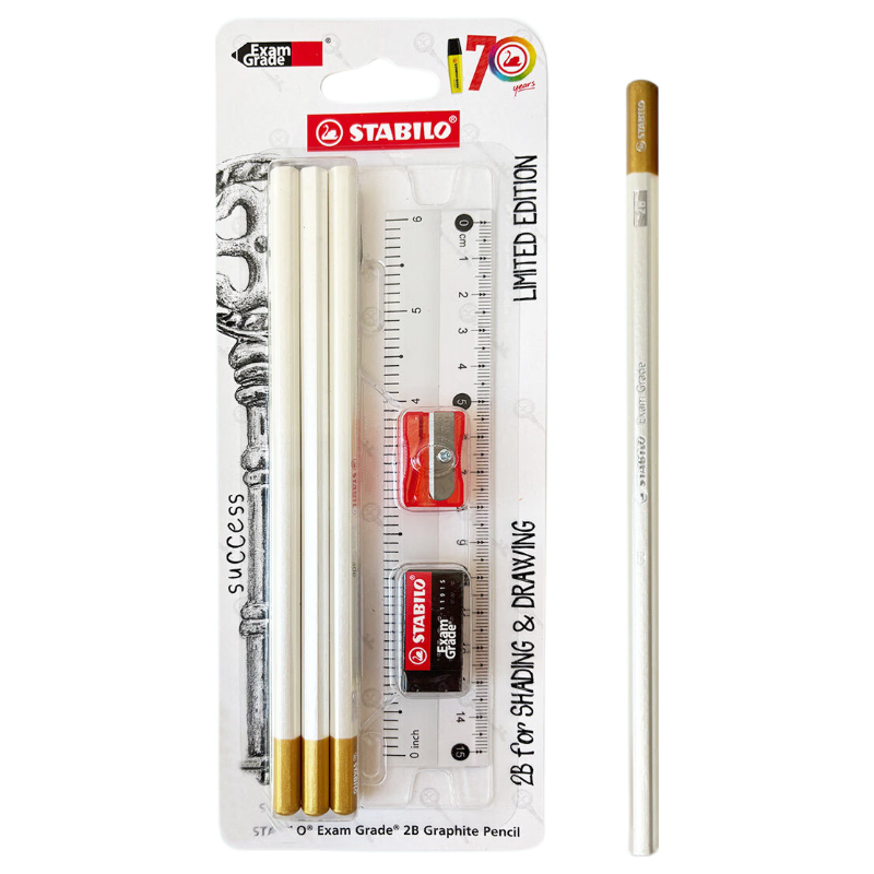 STABILO 2B Mechanical Pencil Exam Use Small Gold Barrel Break-Resistant Lead Student Test Answer Sheet Pen Stationery