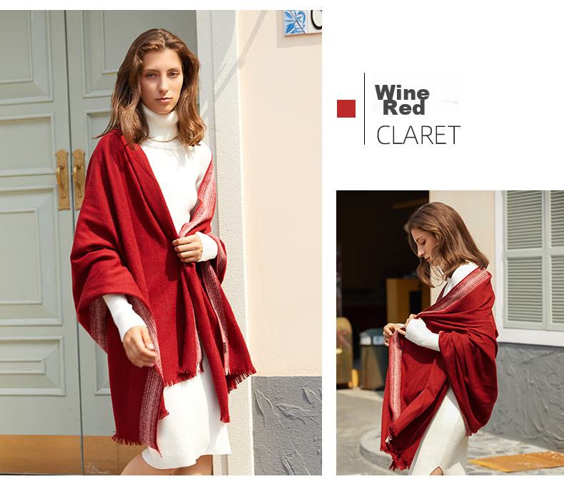 BOHOBOCO 100% Wool Shawl Scarf Summer Air-Conditioned Room Soft Lambswool Warm Versatile Skin-Friendly Nap Blanket Camel Color 8