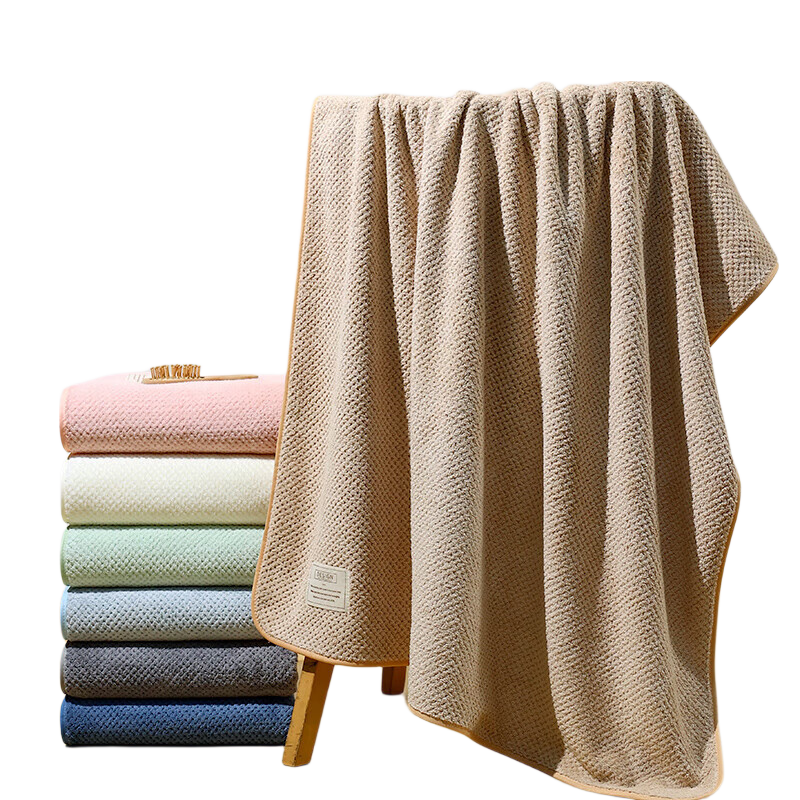 Grace Extra Large Antibacterial Class A Bath Towel, Absorbent Adult Large Towel, Universal Extra Large And Thick 90*170cm, Light Coffee Color
