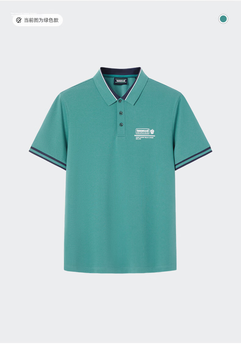 Texwood Deshi Active Apple Standard Fit Men's Polo Shirt Summer Silk Short Sleeve Green XL 2
