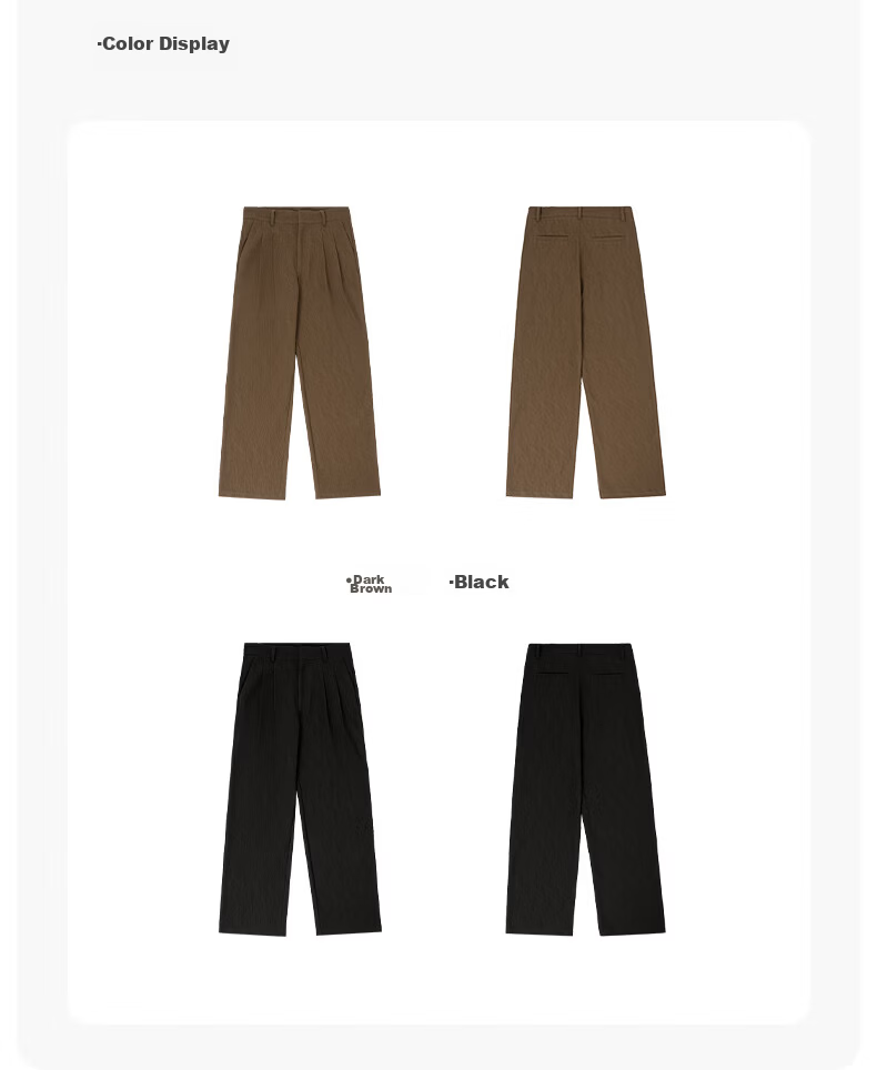 BODYDREAM Men's Casual New Draped Straight-Leg Textured Wide-Leg Wilderness Melard Trousers 3
