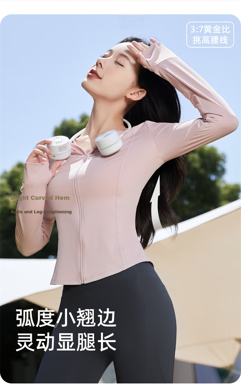 LangSha Slim Fit Sunscreen Jacket for Women Summer New Ice Silk Slimming Outdoor UV Protection Hooded Sports Coat 8