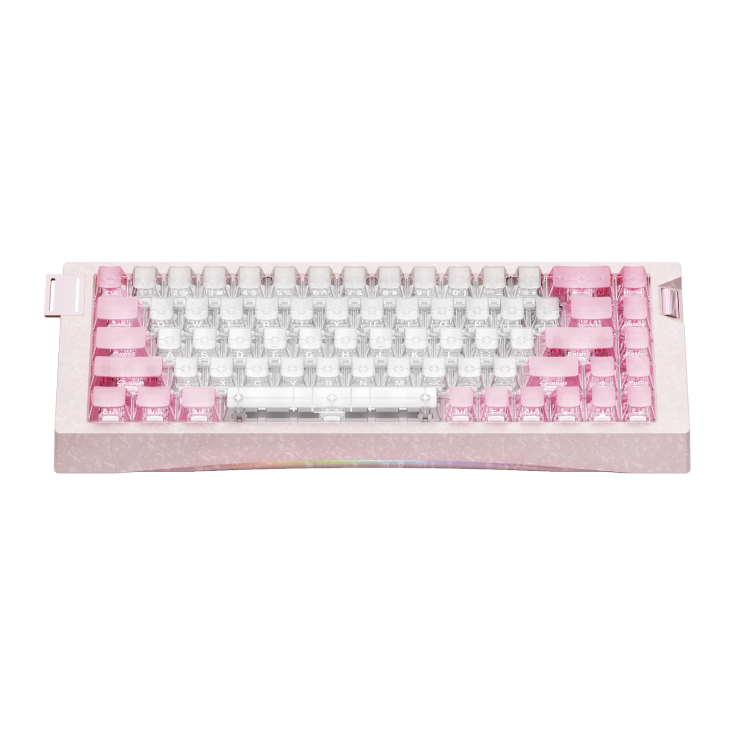 AJAZZ AK680V3 Magnetic Switch, E-Sports Gaming Magnetic Switch, RT0.001 Star Flash Joyful Unfear, VALORANT, PWA 68-Key Dual-Light Position, Original White Pink Transparent, Lightning Magnetic Switch