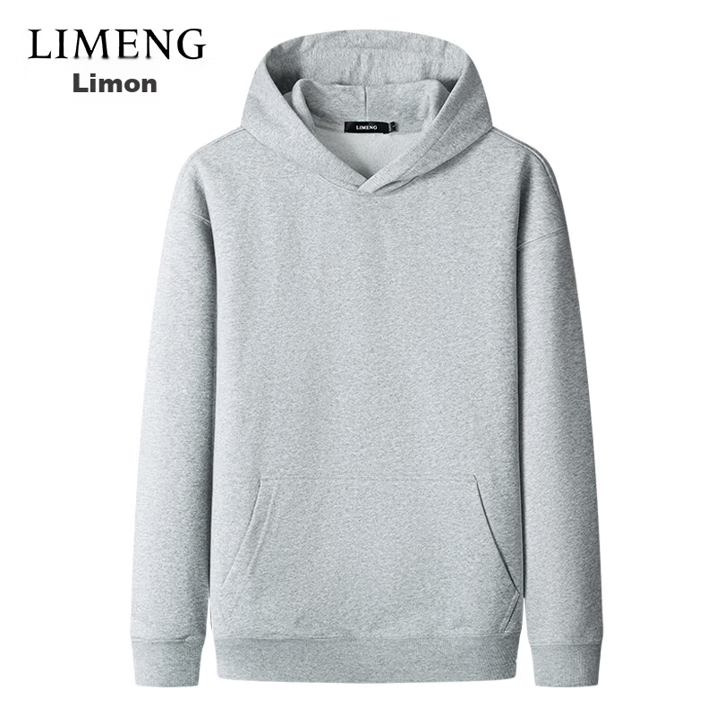 LIMENG 430g Heavyweight American Casual Sports Loose Fit Drop Shoulder Hooded Sweatshirt Sport Gray L