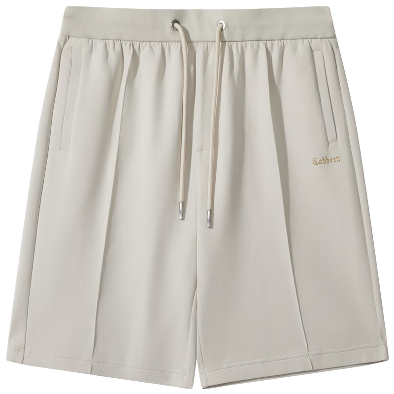 CABBEEN 260G Air Layer Basic Versatile Gold High-Frequency Logo Print Breathable Shorts Summer 2026