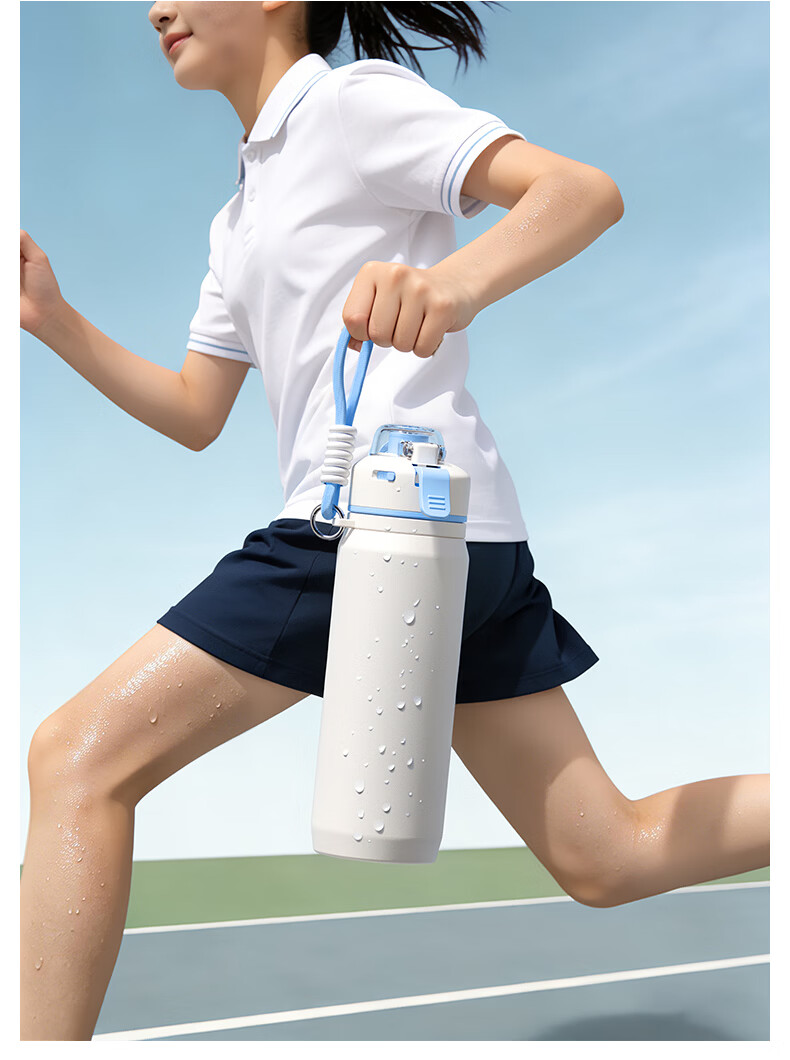 HEOSCU Insulated Water Bottle Cold Spray Cup Large Capacity Straw Cup for Summer School Boys and Girls Ages 6-12 14