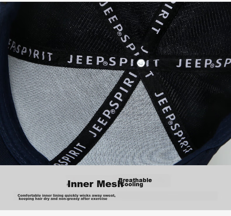 JEEP Men's Baseball Cap Fashion Versatile Four-Season Duckbill Hat Unisex Casual Outdoor Sports Cap A0366 17