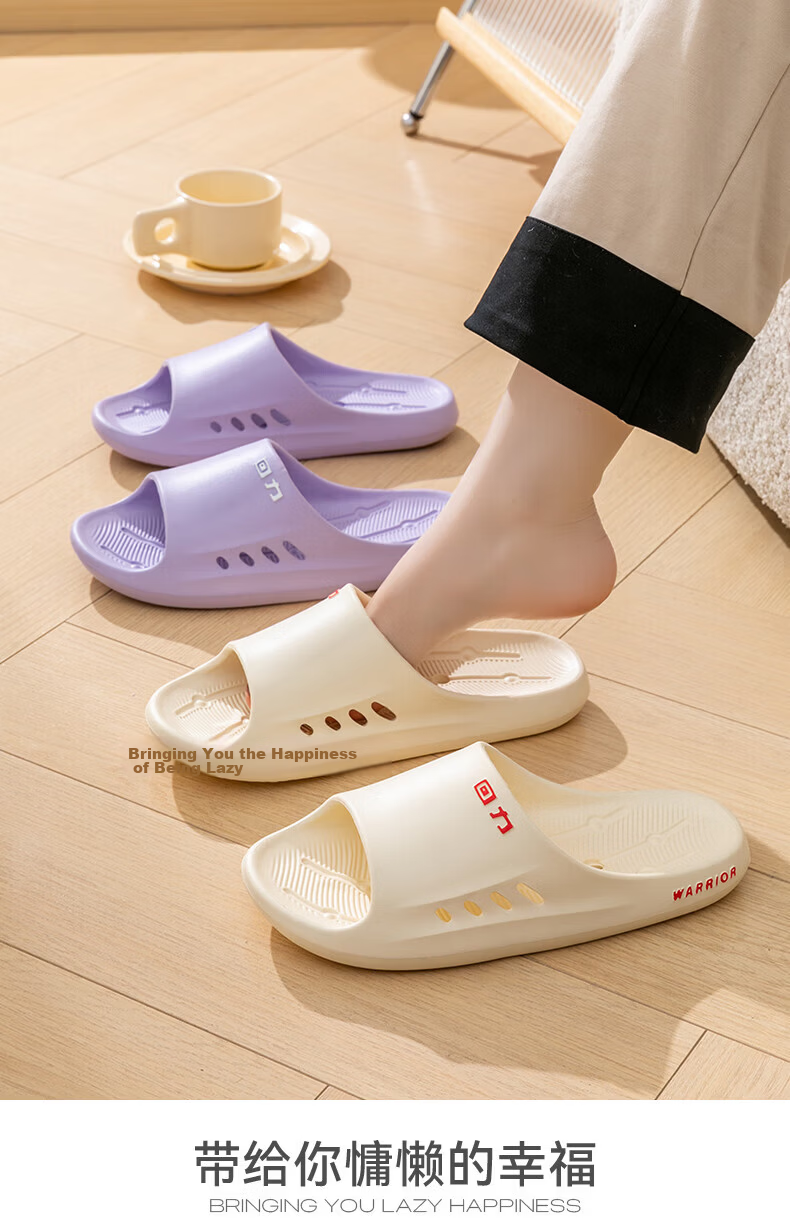 Warrior Women's Sports Slippers Summer New Home Bathroom Shower Non-Slip Quick-Dry Cool Slippers 0387 Purple 10