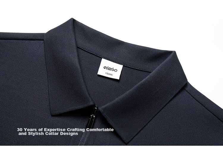 Edenbo Men's Short Sleeve Polo Shirt Spring Summer Four-Way Stretch Quick-Dry Stylish Top Navy Blue 185/100A (3XL) 4