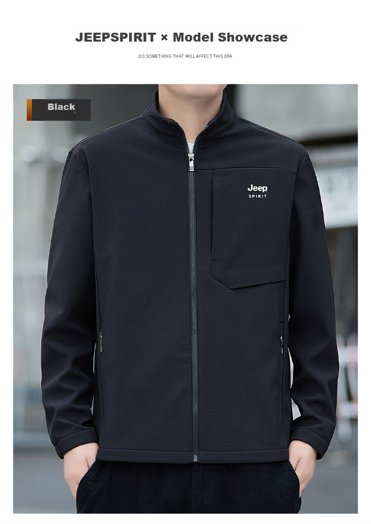JEEP SPIRIT Men's Softshell Jacket Autumn Winter Men's Workwear Casual Trendy Loose Outerwear 14