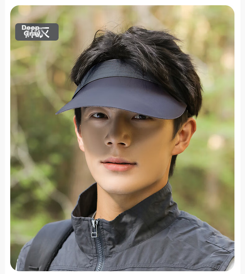 Romon Men's Sports Sun Protection Cap Open-Top UV Protection Face-Shielding Outdoor Commuting Sun Hat 13