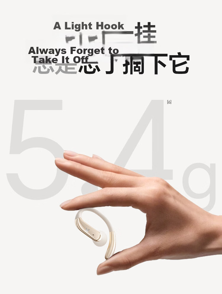 KUGOU KG680 6.0 Bluetooth Wireless Ear-Hanging Earphones Open Bone Conduction Comfortable Ear Clips Sports Running Long Battery Life 8