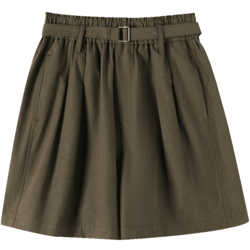 TonLion 2026 Summer New Women's Casual Wide-Leg Loose High-Waist Slimming Shorts with Belt
