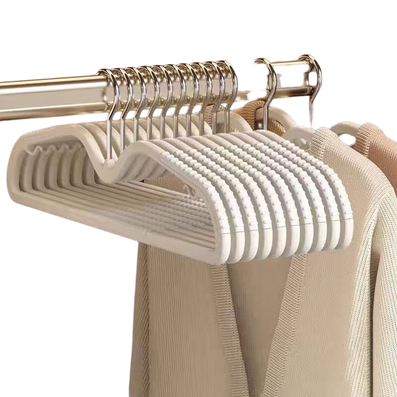 Jialifang Short Neck Non-Slip Hangers, Space-Saving, Household Anti-Slip Shoulder Protecting Clothes Hangers, White, 20 Pieces