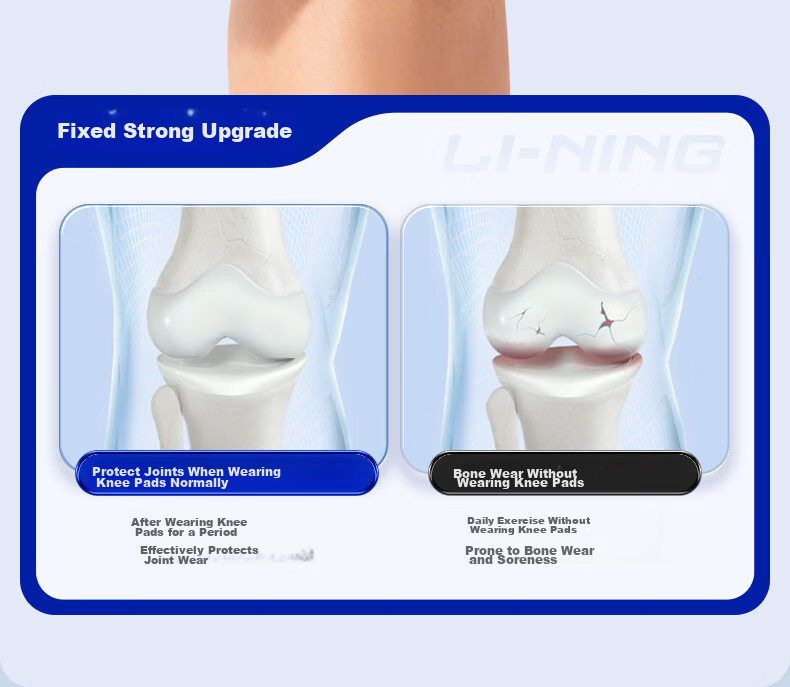 LI-NING Summer Thin Knee Brace Meniscus Injury Sports Protective Joint Knee Support for Men and Women Hiking Basketball Running Walking 9