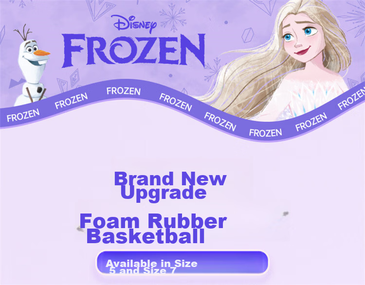 Disney Toy Ball Children's Size 7 Youth Girls Gift Foam Rubber Basketball - Frozen Size 7 Ball 1