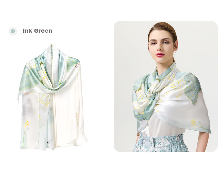 5161 100% Mulberry Silk Fashion Printed Long Scarf Women's Silk Shawl Dual-Use Holiday Gift Mall Same Style 22