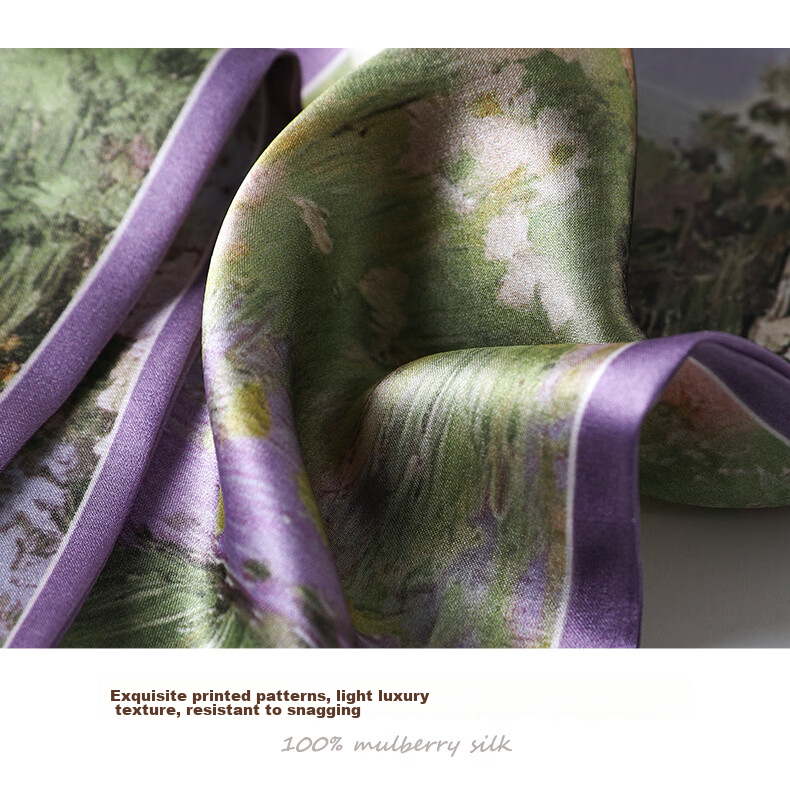 Hangsilu Silk Scarf for Women, Narrow Shawl, Mulberry Silk, Chinese Style, Birthday Gift, Holiday Present for Mom, Best Friend, Elders 18