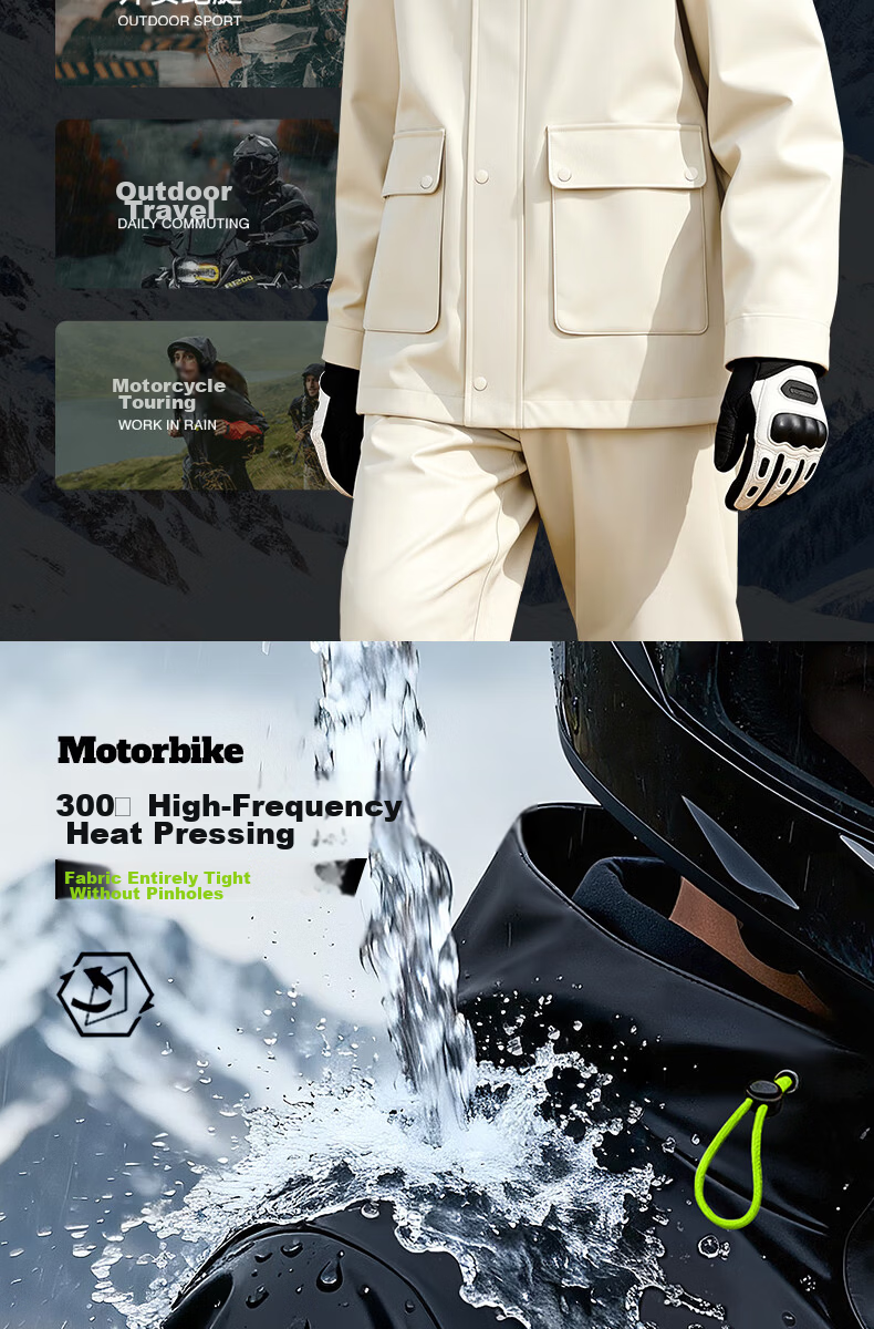 Beimei Motorcycle Riding Raincoat Unisex Thickened Windproof Heavy Rain Split Raincoat and Pants Delivery Rider Suit 6