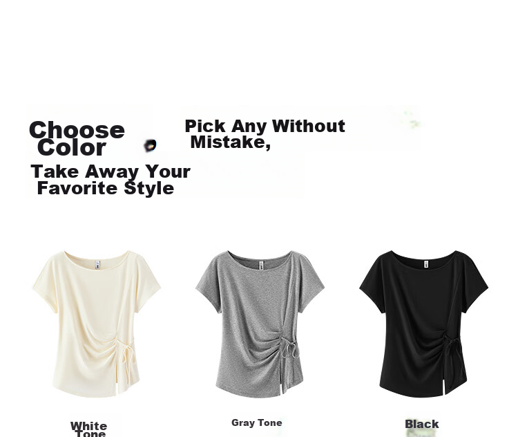 Semir Women's Summer T-Shirt Off-Shoulder Ruched Tie Slim Split Design 2026 101326100072 22