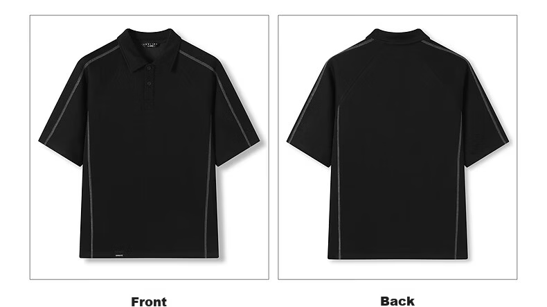 TonLion Men's Short Sleeve Polo Shirt 2026 Summer New Design Black Loose Fit Youth Versatile Top 16