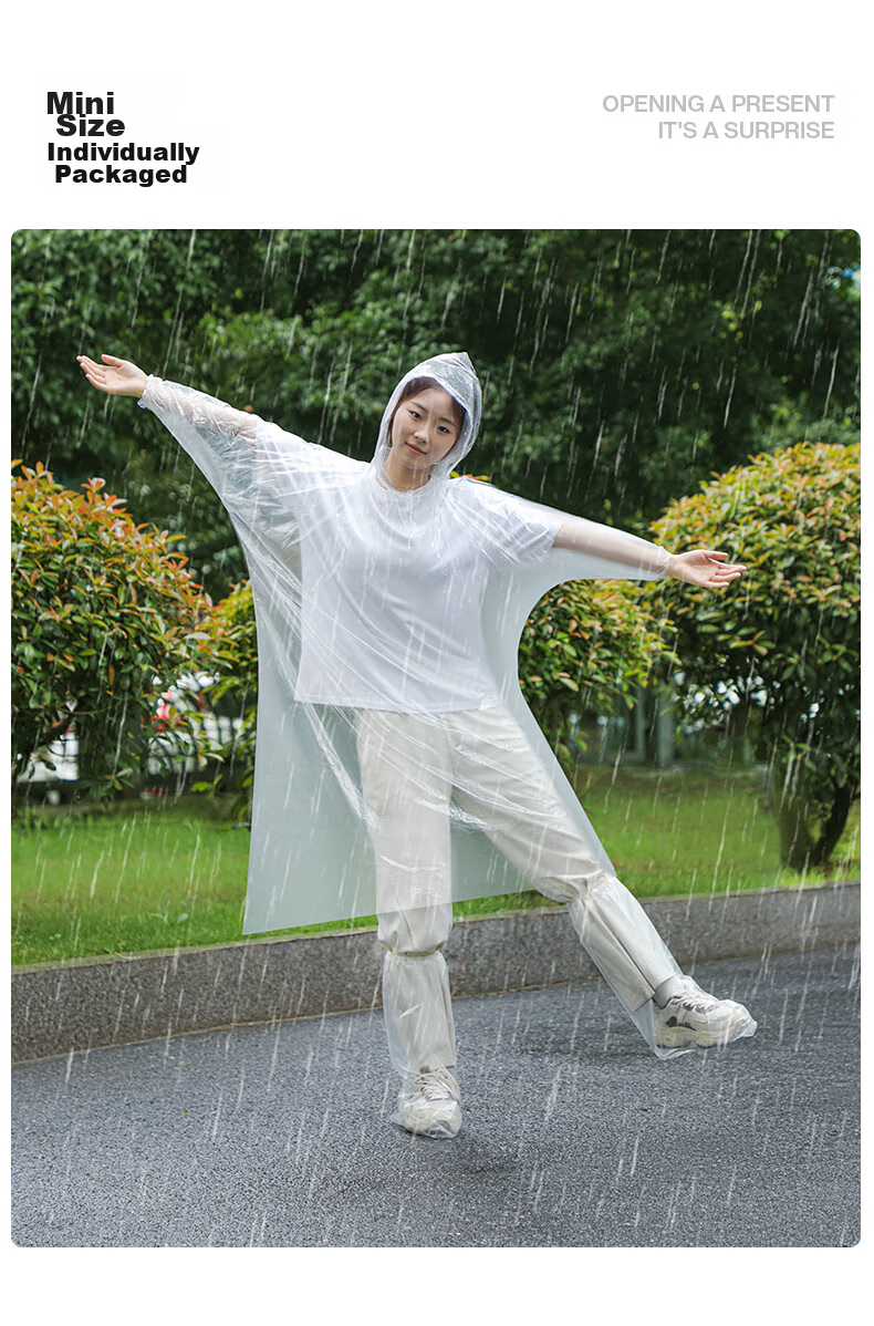 Koudailvxing Disposable Raincoat Portable Extended Thickened Unisex Mini Packaging Children's Raincoat 12-Pack 5