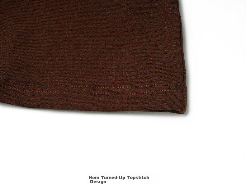 Olrain Summer New Casual Color-Block Heavy Embroidery Ribbed Crew Neck Short Sleeve T-Shirt for Women Brown L 22