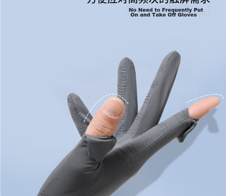 TUCANO Women's Summer Thin Sunscreen Gloves UV Protection Driving Cycling Non-Slip Fingerless Touchscreen Ice Silk Gloves 15