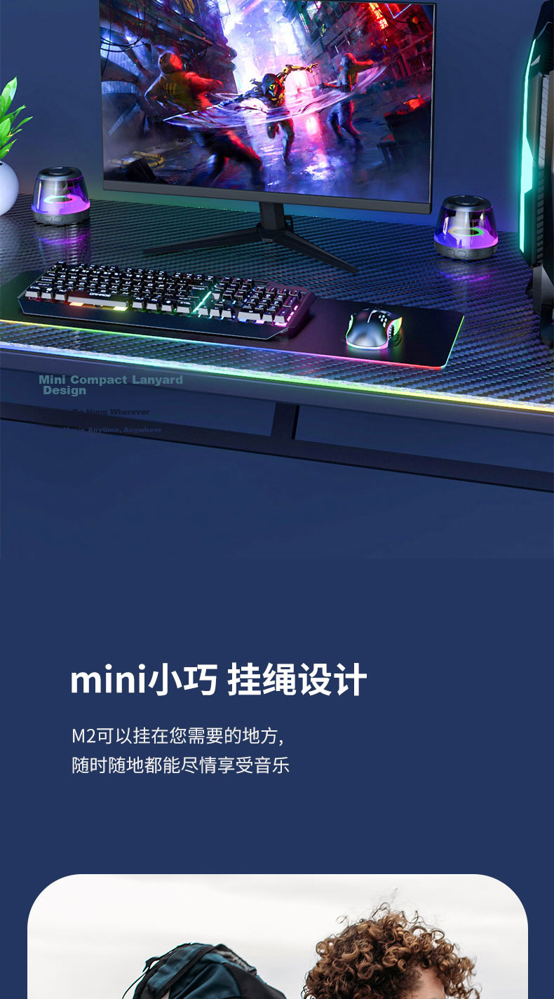 Yinwangsi Mini Magnetic Desktop Bluetooth Speaker High-Quality Bass 2026 New Small Steel Cannon 360 Surround Stereo High-Value Speaker 15