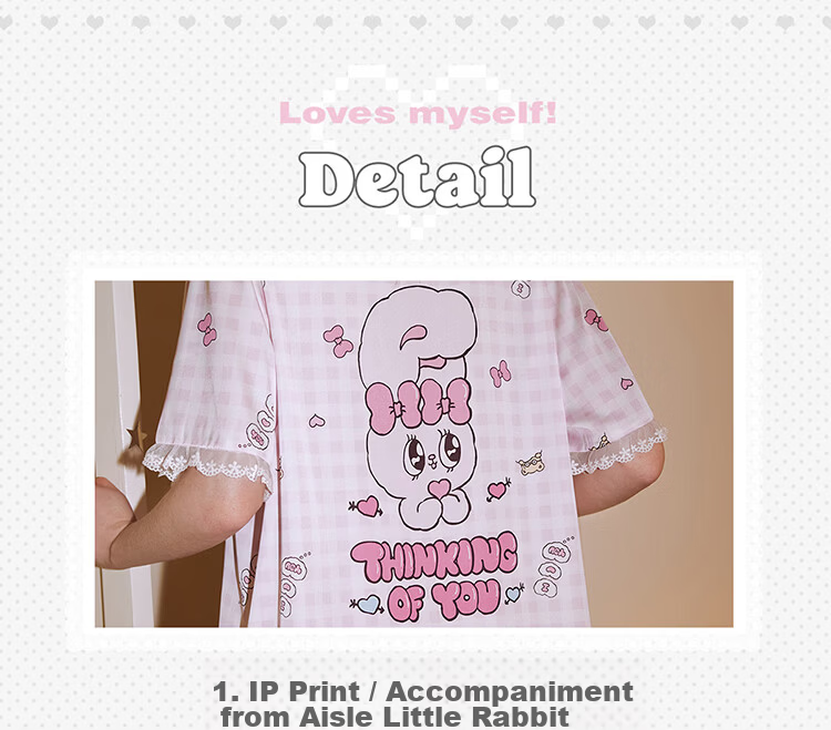 Gukoo Women's Summer Pajamas Ice Silk Sweet Plaid Homewear Set Thin Mesh Pink S 5