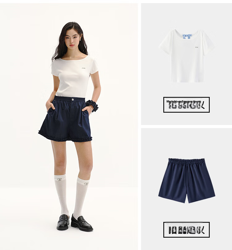 Semir Casual Pants Women Summer Ruffled Loose Pleated Elastic Waist Shorts 2026 101326125001 5
