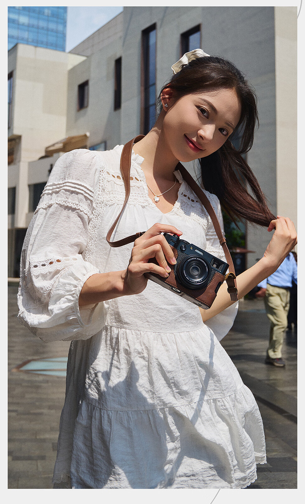 Llano Fuji XT5 Camera Protective Case X-T5 Vintage Genuine Leather Base Artistic Photography Travel Handmade Cowhide Base Inner Liner Protective Coffee Color Upgraded Version 2