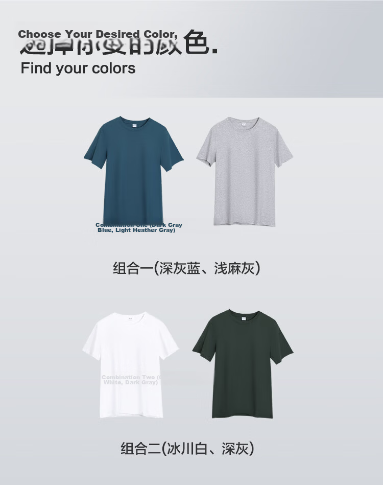 Hodo Men's Pure Cotton Crew Neck T-Shirt, Breathable Short Sleeve Basic Tee, 2-Pack Summer New Arrival 10