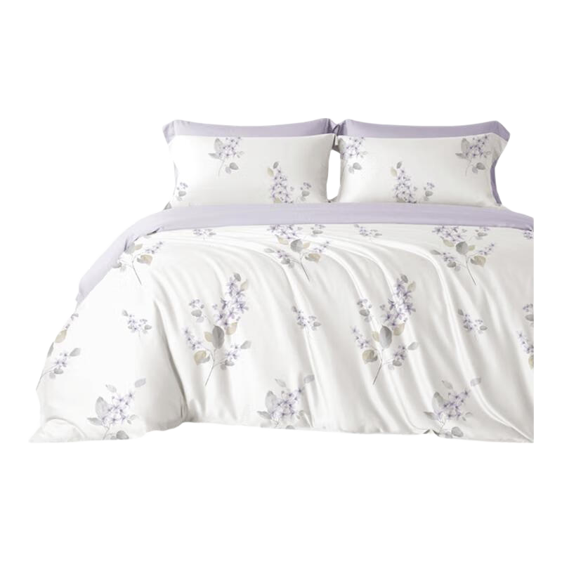 BEYOND Home Textiles 60-Count Long-Staple Cotton Pure Cotton Duvet Cover with Printed Pattern, Single Piece Set Fanghua (Purple), 200*230cm