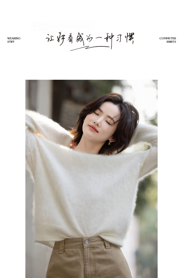 Demana [100% Cashmere] Winter Cloud Soft Warm Shoulder Raglan Loose Slim Cashmere Sweater for Women Premium Feel 10
