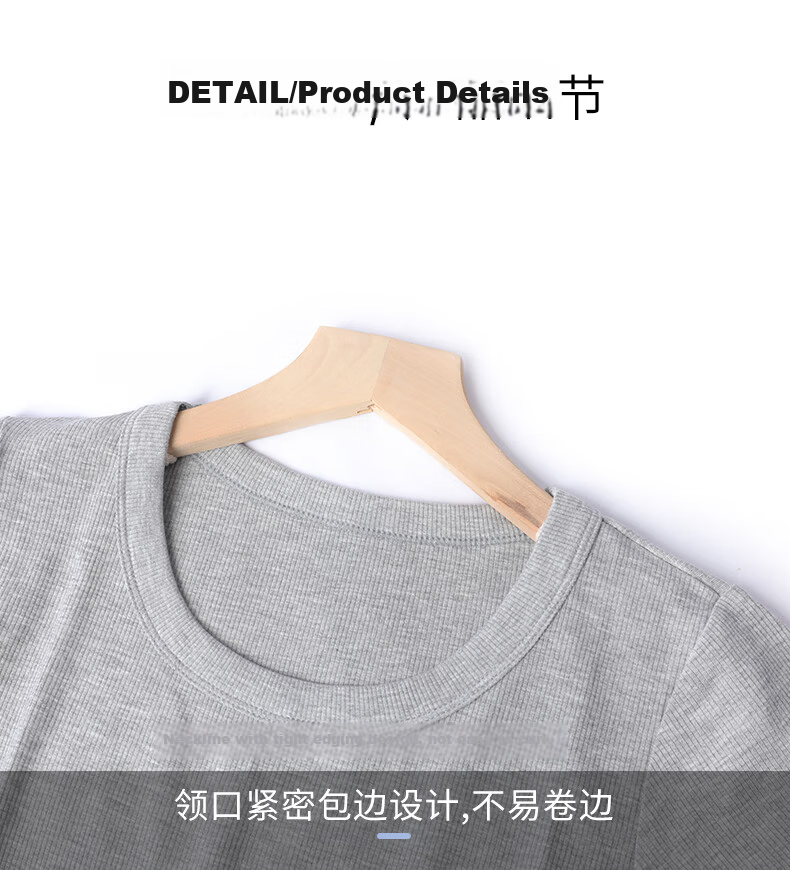 BOPRUIEY Women's Summer Short Sleeve Solid Color Ribbed Large Round Neck Slim Fit T-Shirt Top 25