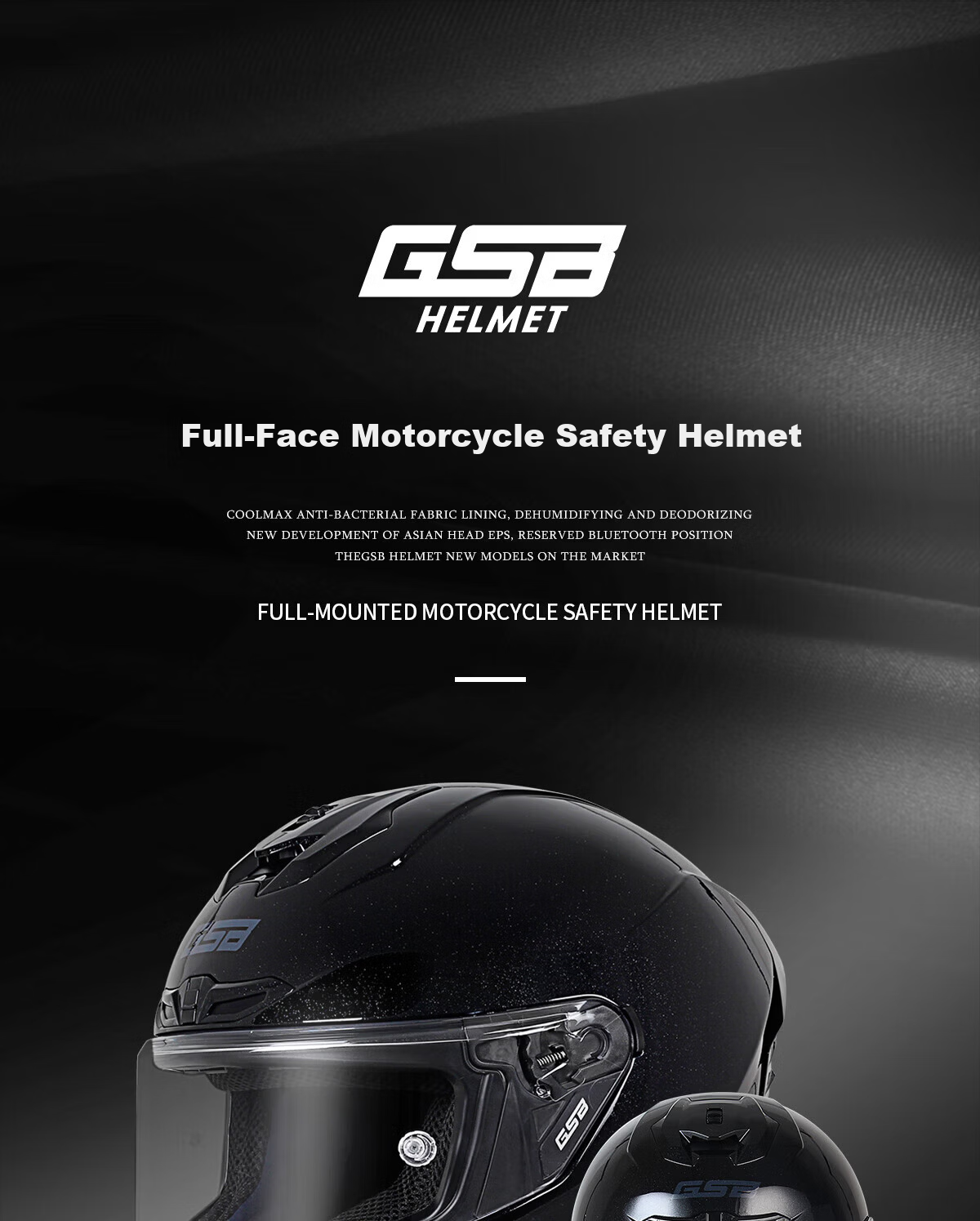 GSB Motorcycle Full Face Helmet 3C Certified All-Season Unisex G361 1