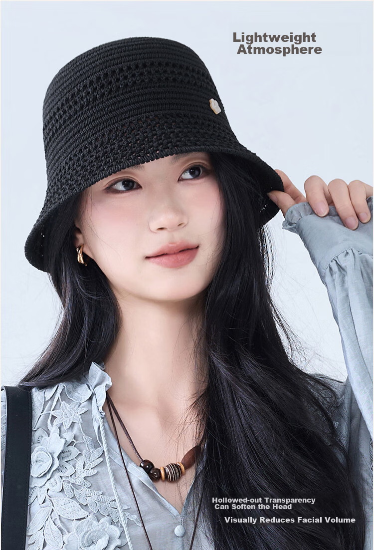 JIUMU Women's Linen Sun Hat Sunshade Fisherman Hat Cotton Cool Hat Summer Outdoor Face Covering Beach Vacation Hat 5