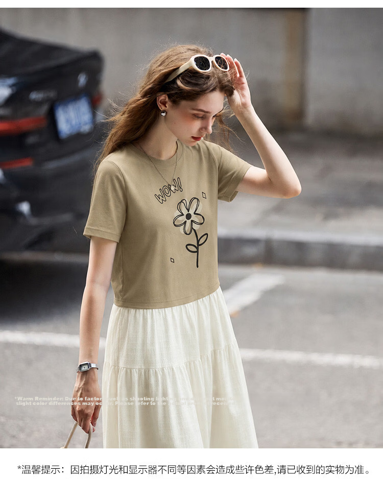 TonLion 2026 New Spring Summer Women's Dress Knitted Patchwork Early Spring Korean Style Fashionable Elegant 8