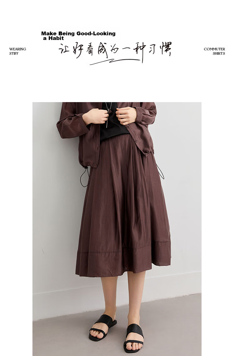Demana [Lycra Breath Poem] Summer Light Breeze Double-Layer Spliced Flowing Slimming A-Line Mid-Length Skirt for Women 13