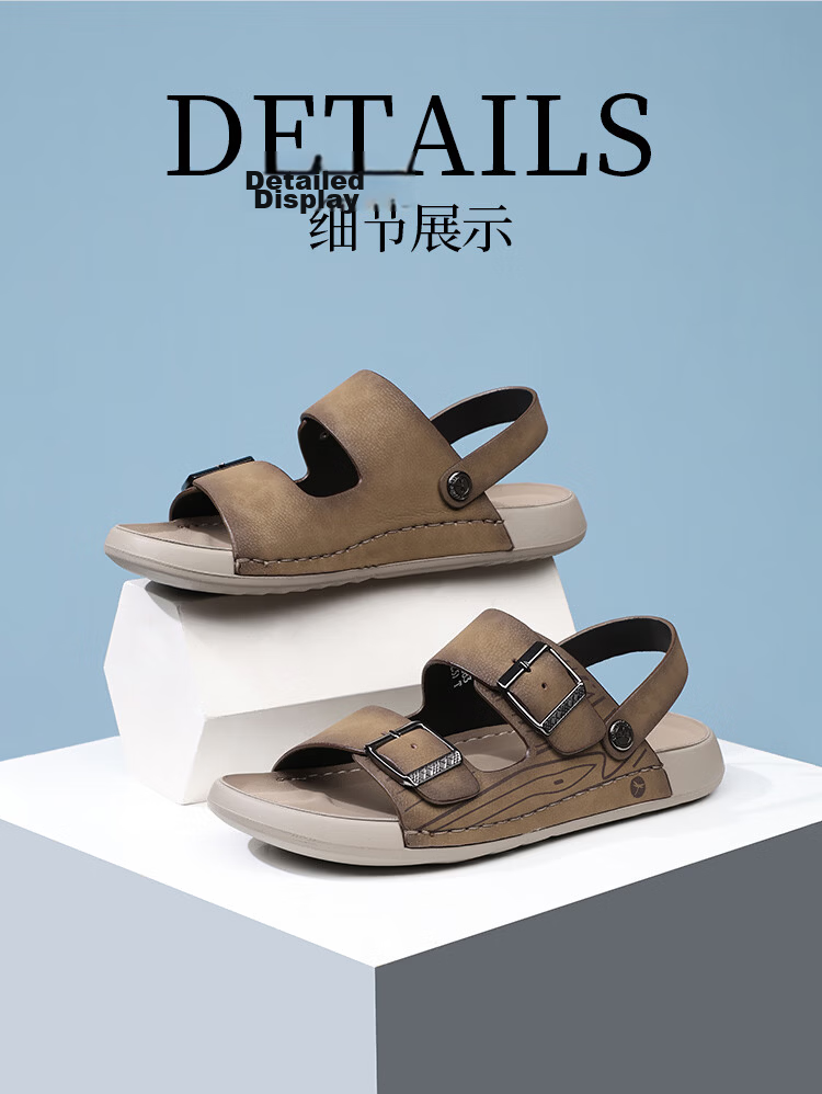 Red Dragonfly Men's Sandals New Dual-Use Soft Sole Non-Slip Beach Casual Birkenstock Shoes WTT260882 Gray Size 38 2