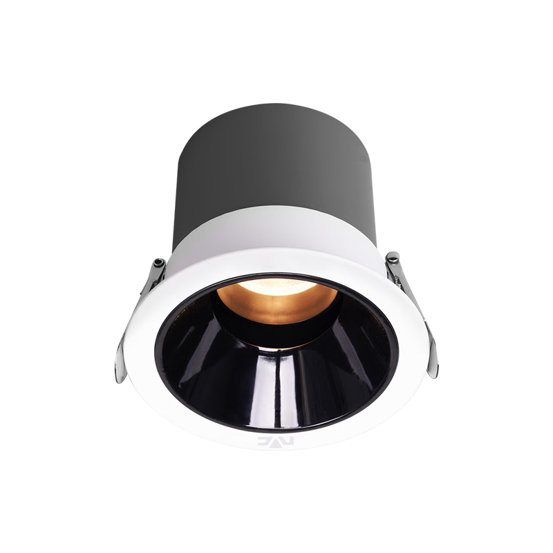 NVC LED Spotlight, Living Room Hallway Background Recessed Anti-Glare Small Hill Aluminum, 7W Tri-Color Black Cup [Lianhua]