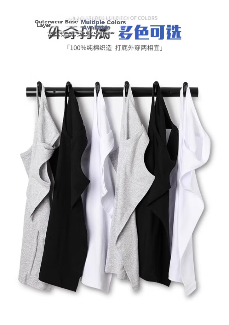 Langsha Plus Size Men's Cotton Vest 2026 New Loose Fit Extra Large Pure Cotton Sports Fitness Tank Top 4