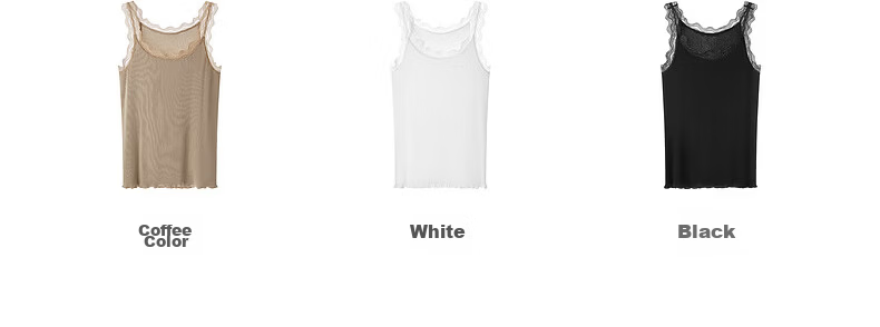 Maniform Women's Ribbed Sexy Lace Wearable Base Layer 3A Antibacterial Beautiful Back Tank Top 10