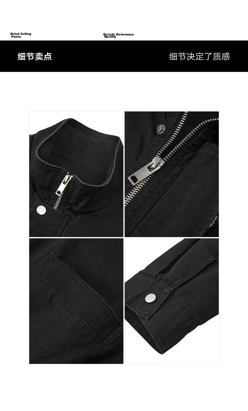 Gxgjeans Men's Stand Collar Oversized Workwear Casual Loose Jacket Coat Navy Blue 170/M Spring 2026 New Arrival 16