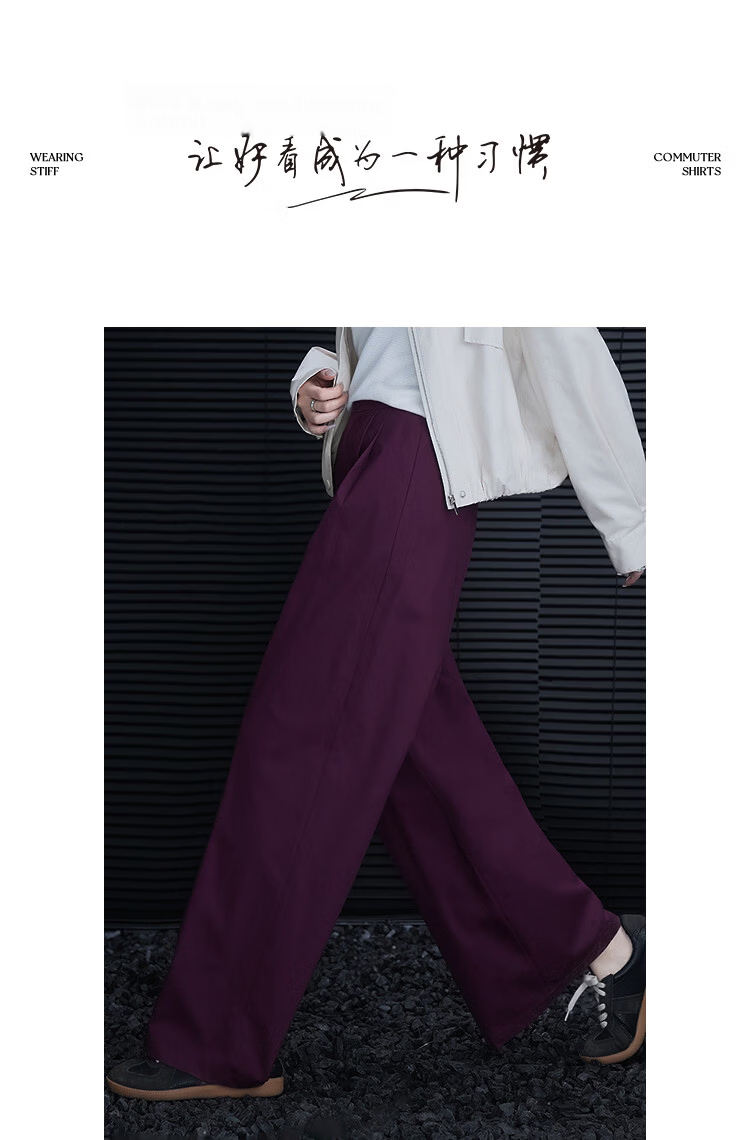 Demana [100% Cotton] Spring Smart Casual Pleated Wide-Leg Slimming Structured Pants for Women Premium Feel 13