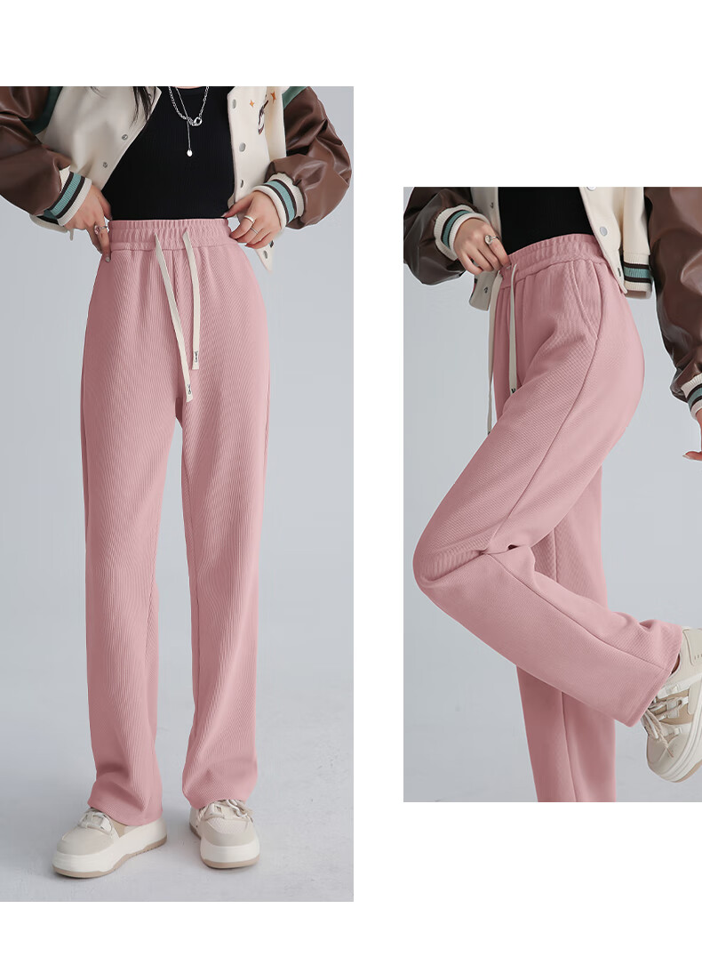 Baleno Slim Straight-Leg Pants for Women, 2026 Spring And Autumn Warm Casual Leg-Lengthening Corduroy Wide-Leg Trousers 14